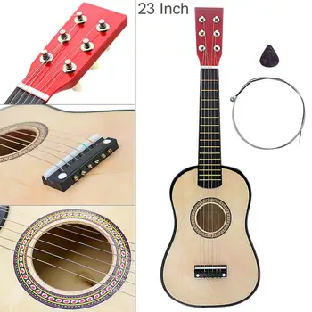 23 İnç Basswood Akustik Gitar Ahşap Renk 6 Dize Enstrüman Gitar Seçim ve Dize