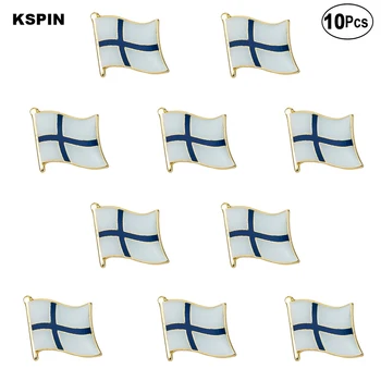 Finlandiya Bayrağı Yaka Pin Bayrak rozeti Broş Pins Rozetleri 10 Adet bir Lot