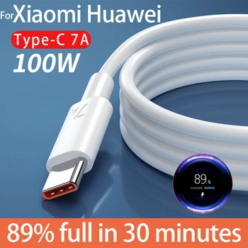 100W 7A C Tipi USB Süper Hızlı şarj kablosu Xiaomi Redmi Realme İçin USB Hızlı Şarj Veri Kablosu İçin P40 P30 Mate40 Mate 50