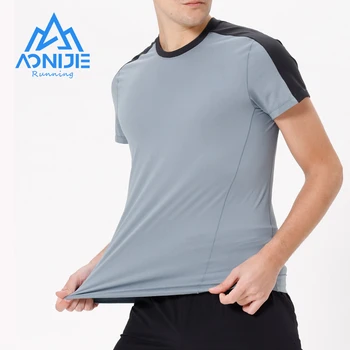 AONIJIE FM5122 Adam Erkek Hafif Spor Çabuk Kuruyan T-Shirt Kısa Kollu Üstleri Tee Gömlek Koşu Günlük Spor Salonu