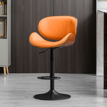 Gelişmiş asansör bar sandalyesi tasarım gelişmiş kahve döner sandalye geri Modern basit ışık lüks Mueblesa daire mobilya WXH38YH