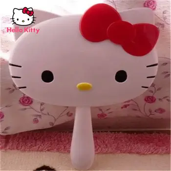 Hello Kitty Moda Bayan Karikatür Sevimli Karikatür İlmek Kolu makyaj aynası Basit Taşınabilir Ayna