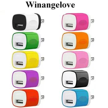 Winangelove 100 adet/grup renkli 1A abd duvar şarj adaptörü güç adaptörü için samsung s7 s6 için iphone7 6 5 5 s