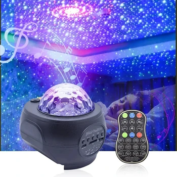 Yeni RGB Romantik lazer ışığı yıldız projeksiyon ışığı atmosfer ışığı Bluetooth Müzik USB yıldız alev su desen Led Gece Lambası