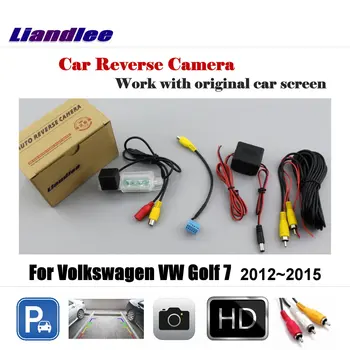 Volkswagen VW Golf 7 için Golf7 2012-2015 Araba Ters Dikiz Geri park kamerası OTOMATİK HD CCD SONY OEM KAMERA Adaptörü İle