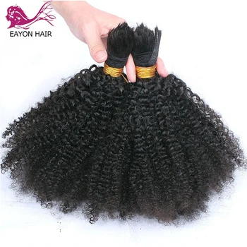 Moğol Afro Kinky kıvırcık insan saçı Toplu 1/3 Demetleri örgü saç Dokuma Hiçbir Atkı Kinky kıvırcık insan saçı uzatma eklentileri
