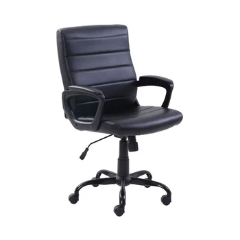Dayanakları Gümrüklü Deri Orta Geri Yönetici ofis koltuğu ofis mobilyaları bilgisayar sandalyesi ergonomik ofis koltuğu