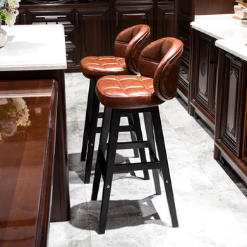 C0094 yüksek tabure ev sandalyesi bar taburesi masif ahşap bar masası sandalye ışığı lüks bar masası ve sandalye modern minimalist yüksek tabure b