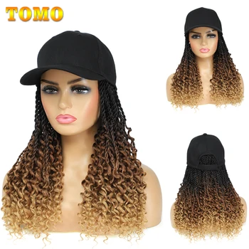 TOMO Örgülü Şapka Peruk beyzbol peruk Kap Boho Senegalli Büküm Örgüler Saç Ekli sentetik örgü saç ekleme