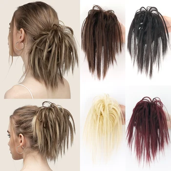 Sentetik Saç Topuz Pençe Chignon Dağınık kıvırcık saç bandı Elastik Toka Yanlış saç parçaları Kadınlar İçin klipsli postiş