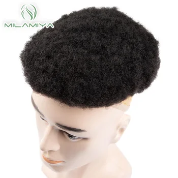 Afro Erkekler Peruk erkek Peruk Nefes Mono Erkek Saç Kılcal Protez 6 