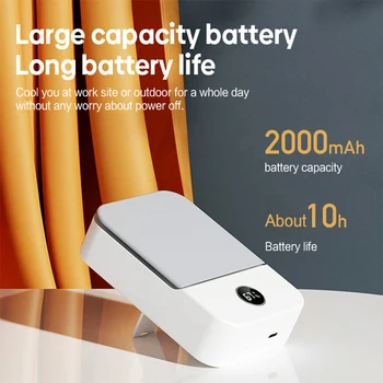 Kinscoter Sessiz Asılı Boyun Fanı USB Şarj Edilebilir Açık Taşınabilir el fanı ile dijital ekran