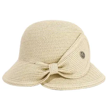 Açık Güneşlik plaj şapkası Ayarlanabilir Nefes Rahat Taklidi Dekorasyon Hasır Şapka Geniş şapka