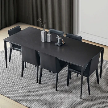 Saf siyah yemek masası kahve İtalyan tarzı minimalist modern high-end Soyunma dikdörtgen arredamento ev mobilyaları XY50DT