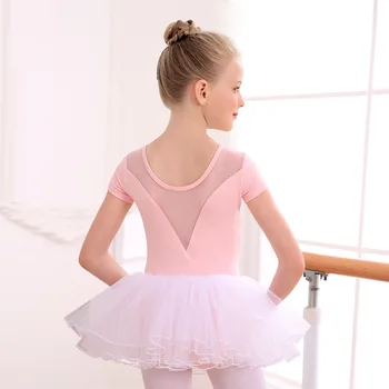 Çocuk Dans Takım Elbise Kız Dans Eğitim Kıyafetleri Kız Kısa Kollu Dans Elbise Renkli Bale Etek Uzun Kollu Jimnastik Takım Elbise