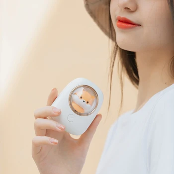 Kawaii Asılı Boyun Fanı Yaz Hava Soğutucu USB Şarj Edilebilir Dilsiz Fan Gece Lambası İle Bladeless Soğutma Fanı Küçük Fan Hediyeler