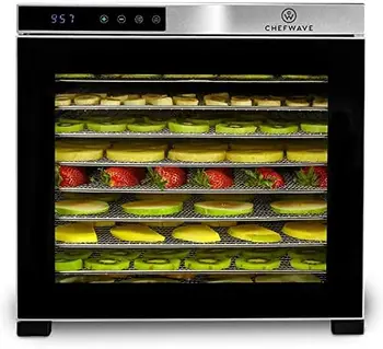 Tezgah Üstü Gıda Kurutucu Kurutucu Makinesi-Dijital Sıcaklık ve Zamanlayıcı, 10 Paslanmaz Çelik Tepsi - Kurutulmuş Meyve/Sebze için,