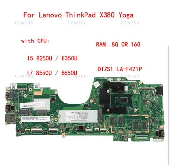 Lenovo ThinkPad için X380 Yoga laptop anakart LA-F421P Anakart CPU i5 i7 8th Nesil RAM 8G veya 16G 100 % test çalışma
