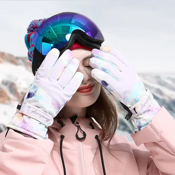 Kış kayak eldiveni Sıcak Açık Spor Sürme Snowboard Su Geçirmez Guantes Sıcak Dokunmatik Ekran Kayak Eldivenler Erkekler Kadınlar için