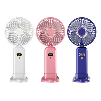 USB Masa Sessiz Fan 5 Hız el fanı Şarj Edilebilir Katlanabilir Fan Kadın Erkek için N0PF