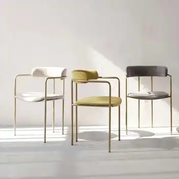 Nordic ışık lüks yemek sandalyesi Modern Ev makyaj dışkı müzakere sırtlı sandalye kol Dayama ile italyan rahat ofis resepsiyon