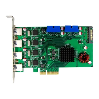 PCI-Express X4 USB Adaptör Kartı P17C9X2G 8 USB 3.0 Bağlantı Noktası TİP-A Genişleme 8 Kanal Endüstriyel Kontrol SSD HDD Durumda