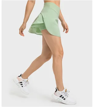 LuluWomens Giyim Tayt Yoga Spor Spor kadın Etek Açık Koşu Golf Kıyafeti Tenis Eğlence Mini Etekler Spor