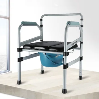 Basit banyo sandalyesi Yaşlılar için Takviyeli Yan Bar banyo oturağı Yükseklik Ayarı Banyo Sandalyesi İstikrarlı Yük taşıyan duş sandalyesi