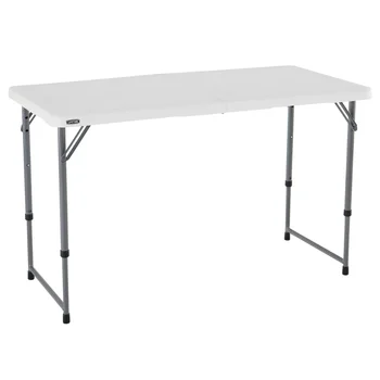 Ömür boyu 4 ft. Katlanır Ayarlanabilir Masa, Beyaz Granit (4428) katlanır masa kamp masası kamp ekipmanları