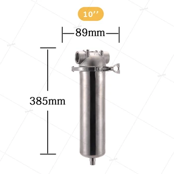 10 inç Ön Filtre 304 Paslanmaz çelik sıcak su filtre yuvası 1/2