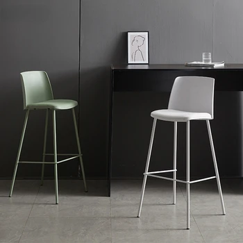 Yemek Metal bar sandalyesi Modern Plastik Arkalığı Sayacı yüksek tabure Salonu Restoran İskandinav Chaises Salle Yemlik Odası Dekorasyon
