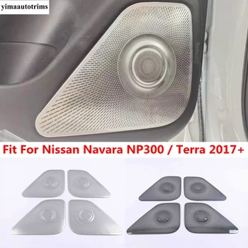 Araba Kapı Hoparlör Hoparlör Sticker Kapak Trim Nissan Navara İçin NP300 / Terra 2017 - 2021 Paslanmaz Çelik İç Aksesuarları