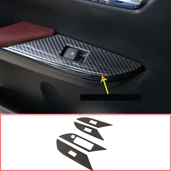 2015-2021 Toyota Hilux için gerçek karbon fiber (yumuşak) cam kaldırma anahtarı çıkartmalar araba iç modifikasyon aksesuarları