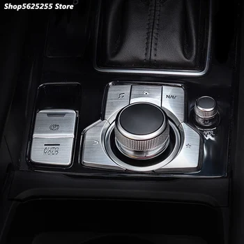 Araba Merkezi Kontrol Düğmesi Sequins Mazda CX5 2021 2020 2019 2017 Aksesuarları Otomotiv Multimedya Anahtar Yama Kapağı