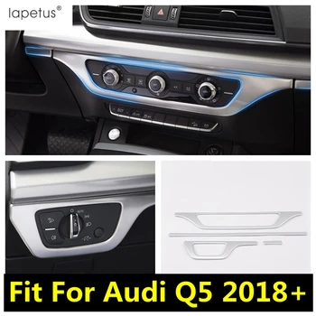 Audi için Q5 2018-2022 Merkezi Kontrol Cihazı Dekorasyon Çerçeve Kalıplama Kapak Kiti Trim Paslanmaz Çelik Aksesuarları İç