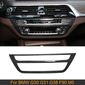 Karbon Fiber Araba Klima Cd Paneli Düzeltir BMW 5 Serisi için G30 G31 G38 F90 M5 520i 530i 540i 2017-2019 Araba İç Trim