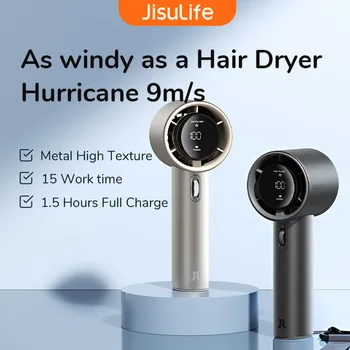 JISULIFE Taşınabilir El Fanı, 100 Rüzgar Hızı, Mini Bladeless el fanı, USB Şarj Edilebilir Kişisel Fanlar, Elektrikli Kirpik Fanı