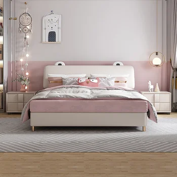 Tek kişilik çocuk yatakları çocuk katı ahşap Popüler sıcak Karikatür Modern basit çocuk yatakları ışık lüks Kinderbett yatak odası mobilyası