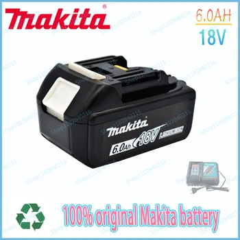 100 % Orijinal 18V Makita 6.0 Ah Şarj Edilebilir Güç Aracı Pil İle LED Lityum-iyon pil BL1860B BL1830 BL1850