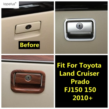Copilot Eldiven saklama kutusu kulp kılıfı Trim Toyota Land Cruiser Prado İçin FJ150 150 2010 - 2020 Ahşap Tahıl / Mat Aksesuarları
