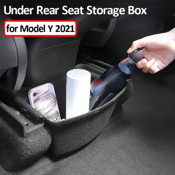 Tesla Modeli Y için Arka Koltuk Altında saklama kutusu Keçe Organizatör Kutusu Araba Modifikasyonu İç Parçaları Araba Aksesuarları Depolama ürünleri