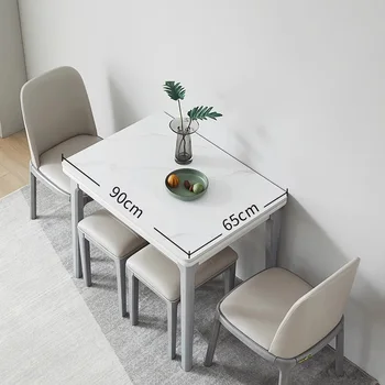 Beyaz Minimalist Modern yemek masası Metal Uzatılabilir Katlanır Dikdörtgen yemek masası Oturma Odası Lüks Esstisch Ev Mobilyaları
