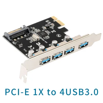 4 Port USB 3.0 PCI-E Genişleme Kartı PCI Express PCIe USB 3.0 Hub Adaptörü 5 Gbps Yükseltici Denetleyici Genişletici ile 4Pin / SATA Güç