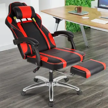 360 Derece Rotasyon büro sandalyeleri 175° Uzanmış bilgisayar sandalyesi Rahat Yönetici Bilgisayar Oturma Recliner Deri sıcak
