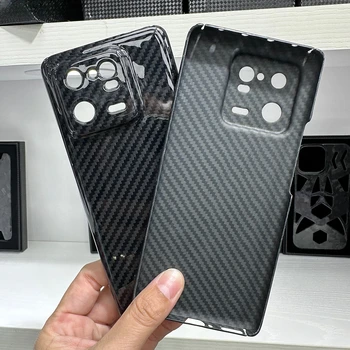Yeni! Gerçek Aramid Elyaf XiaoMi 13 Pro Anti-fall Karbon Fiber Ultra İnce İş Mi 13Pro Telefon Hard CASE kapak