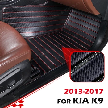 Özel Karbon Fiber stil Paspaslar Kia K9 2013 2014 2015 2016 2017 Ayak Halı Kapak Otomobil İç Aksesuarları