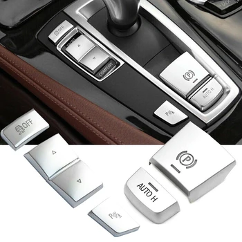 5 adet El Freni Vites Paneli Yan Anahtarı P Düğmesi ABS Kapak BMW 5 6 Serisi İçin X3 F25 X4 F26 Araba Yedek Parçaları
