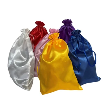 Ipeksi Peruk Çanta Özel etiket Saten Ambalaj Poşetleri Peruk Saç Depolama Ve Seyahat Çantaları Püskül ücretsiz kargo üç renk