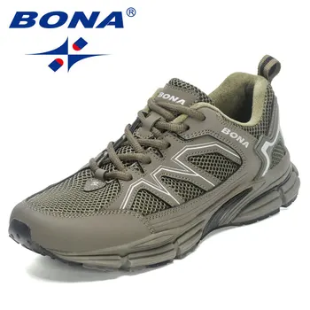 BONA 2023 Yeni Tasarımcılar koşu ayakkabıları Erkekler koşu ayakkabıları Nefes Marka Spor Ayakkabı Erkek Spor Eğitimi yürüyüş ayakkabısı Nefes m