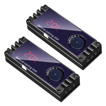 2X M2 SSD Soğutucu Soğutucu Sıcaklık OLED Dijital Ekran M. 2 2280 NVME SSD Katı Hal Sabit disk Radyatör İsı Siyah